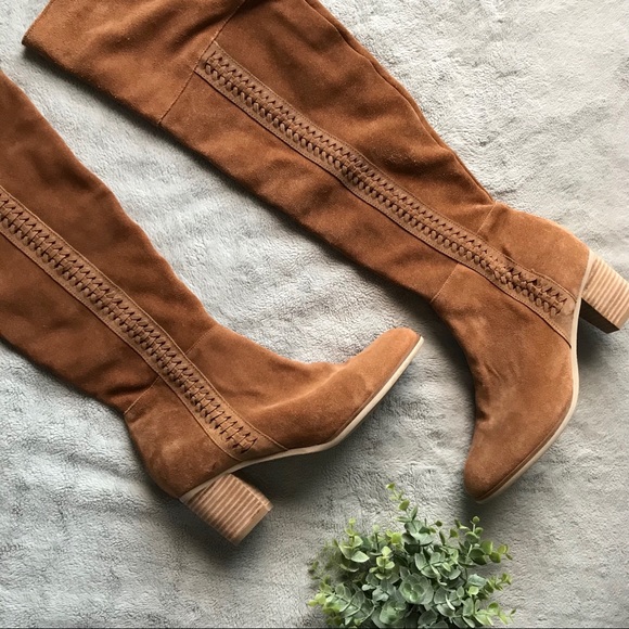 Matisse Shoes - Matisse Suede Over The Knee OTK Tan Boots Inspired